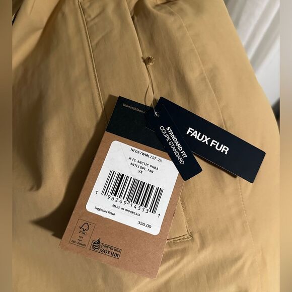 The North Face Arctic Parka Coat Down Antelope Tan Brown 2X Fur Hood Winter - Picture 7 of 11